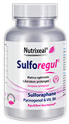 Complexe d'actifs extrait de brocolis standardisé à 5% de sulforaphane(qualité Sulfodyne)(microencapsulation : maltodextrines et fibres d'acacia), extrait de pin maritime Pycnogenol, extrait de fleurs d’hibiscus standardisé à 45% acide hydroxycitrique, Vitamine B6 (pyridoxine HCI) pour l'équilibre hormonal féminin